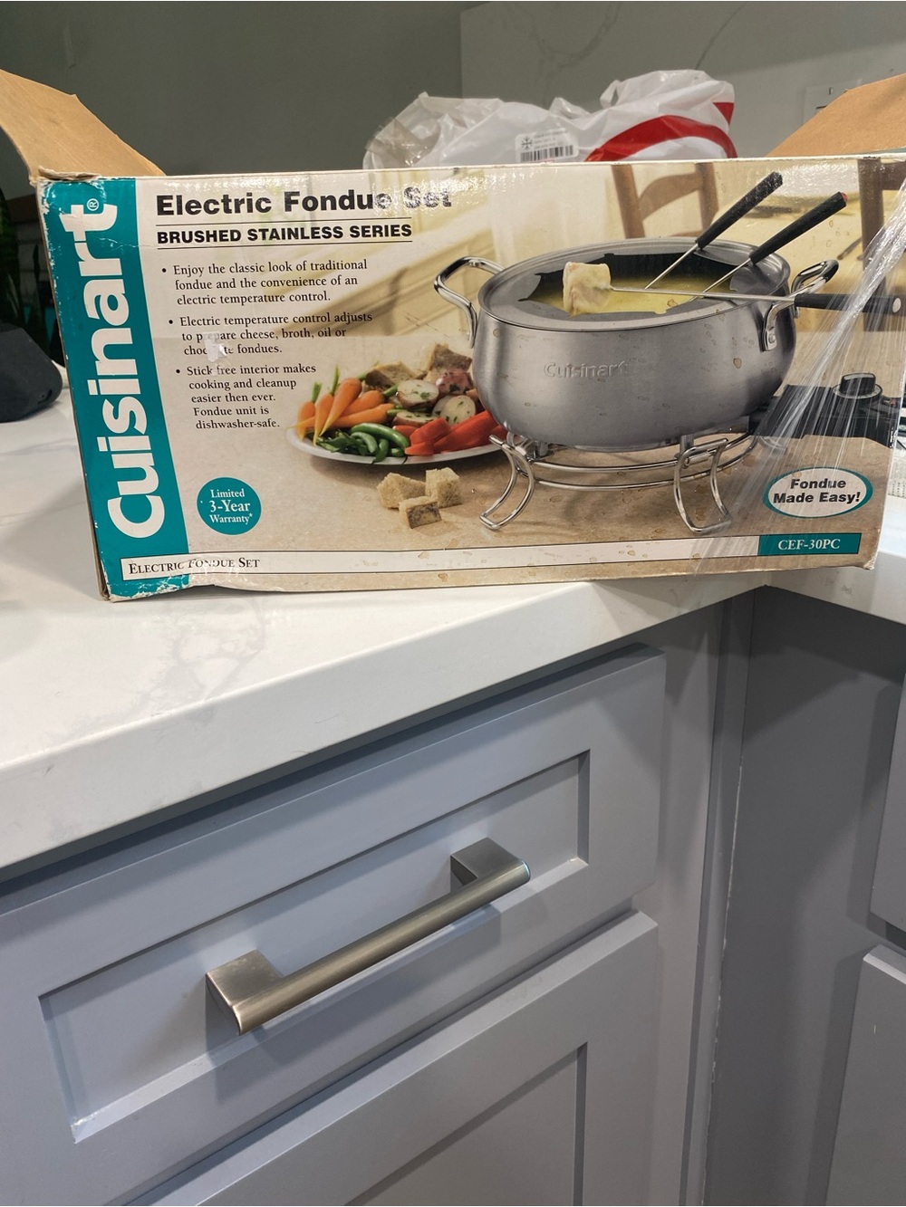 Cuisinart Stainless Steel Fondue Pot with Black Interior
